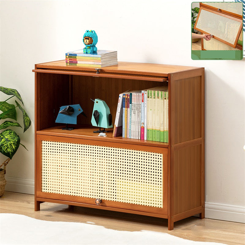 Contemporary Simple Rectangular Bamboo Cabinet with Doors in Brone