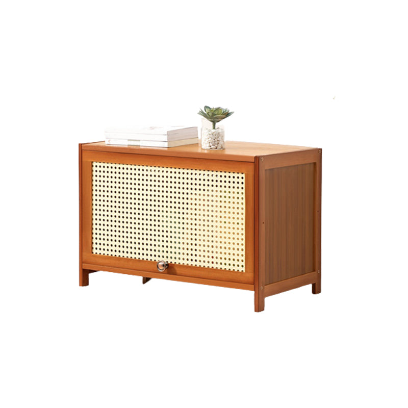 Contemporary Simple Rectangular Bamboo Cabinet with Doors in Brone