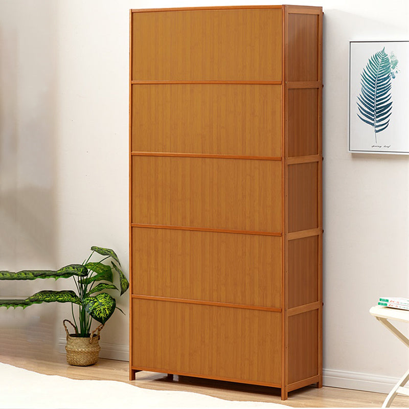 Contemporary Simple Rectangular Bamboo Cabinet with Doors in Brone
