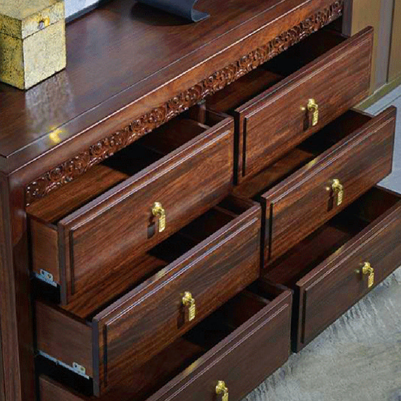 Mid-Century Modern Solid Wood Chest 27.56" Tall 6 - Drawer Accent Chest