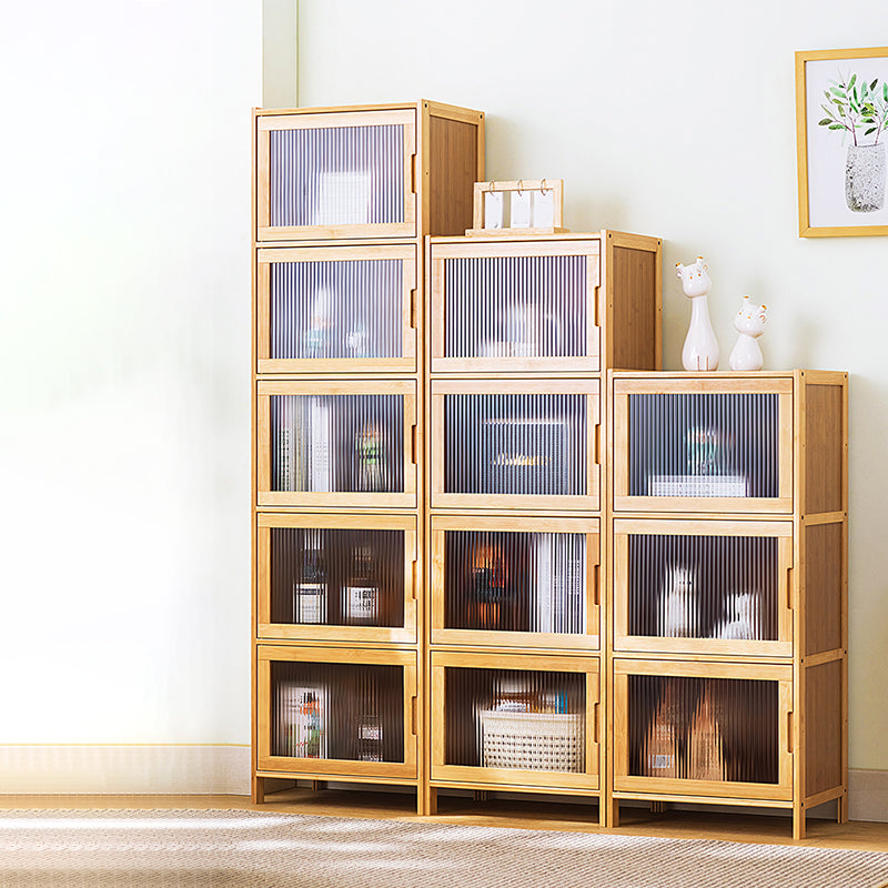 Scandinavian Accent Cabinet with Grooves Doors and Straight Legs