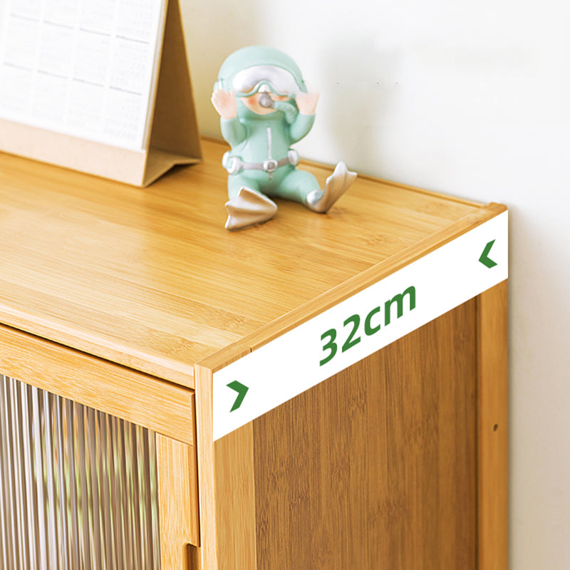 Scandinavian Accent Cabinet with Grooves Doors and Straight Legs