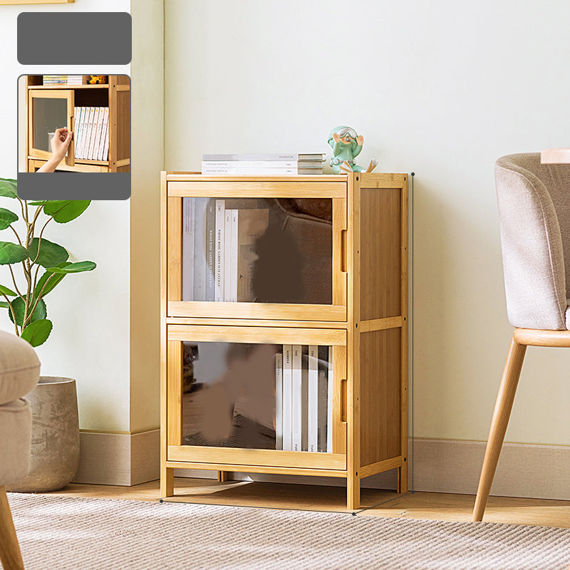 Scandinavian Accent Cabinet with Grooves Doors and Straight Legs