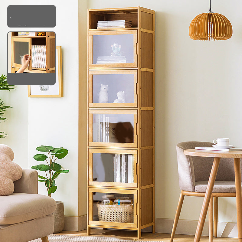 Scandinavian Accent Cabinet with Grooves Doors and Straight Legs