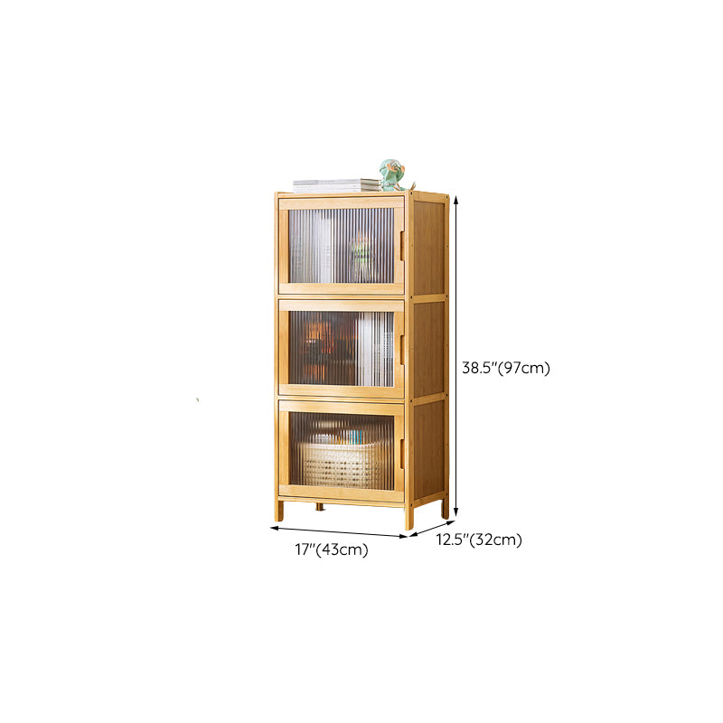 Scandinavian Accent Cabinet with Grooves Doors and Straight Legs