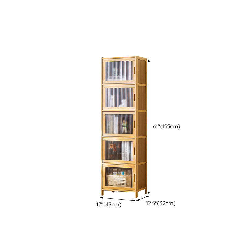 Scandinavian Accent Cabinet with Grooves Doors and Straight Legs