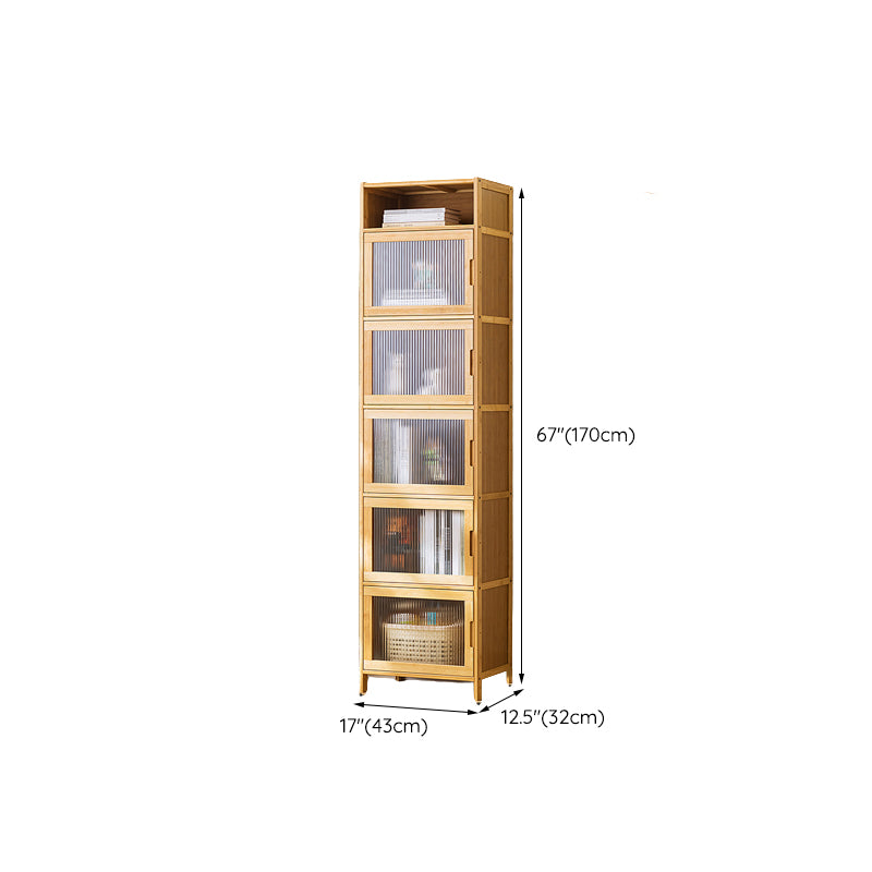 Scandinavian Accent Cabinet with Grooves Doors and Straight Legs
