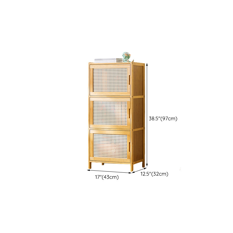 Scandinavian Accent Cabinet with Grooves Doors and Straight Legs