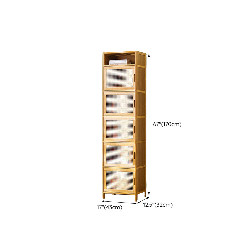 Scandinavian Accent Cabinet with Grooves Doors and Straight Legs