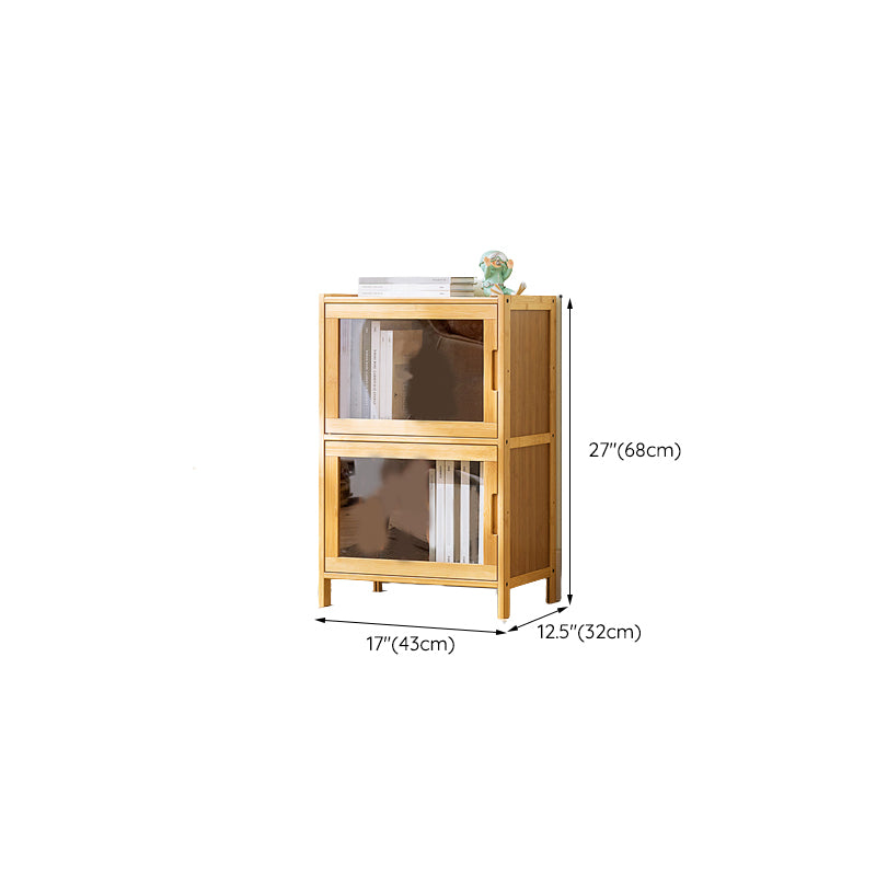 Scandinavian Accent Cabinet with Grooves Doors and Straight Legs