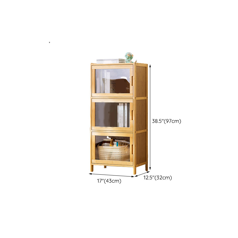 Scandinavian Accent Cabinet with Grooves Doors and Straight Legs