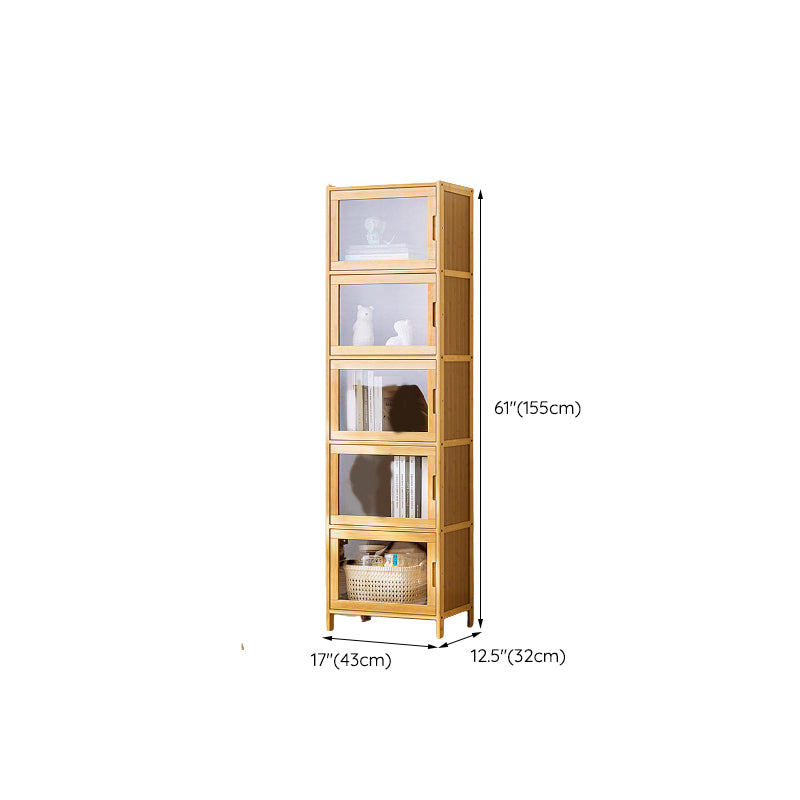 Scandinavian Accent Cabinet with Grooves Doors and Straight Legs