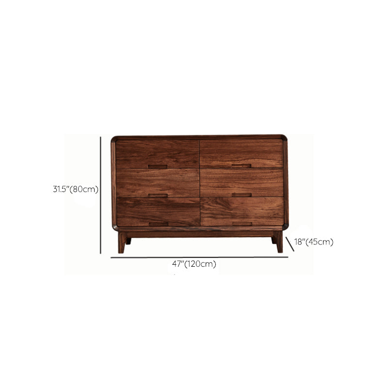 Mid-Century Modern Chest with Drawers and Straight Legs in Solid Wood