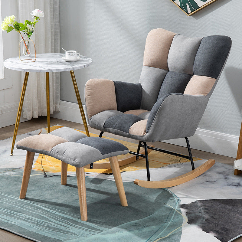 Contemporary Nursery Sofa Rocking Chair Indoor Rocking Chair with Ottoman