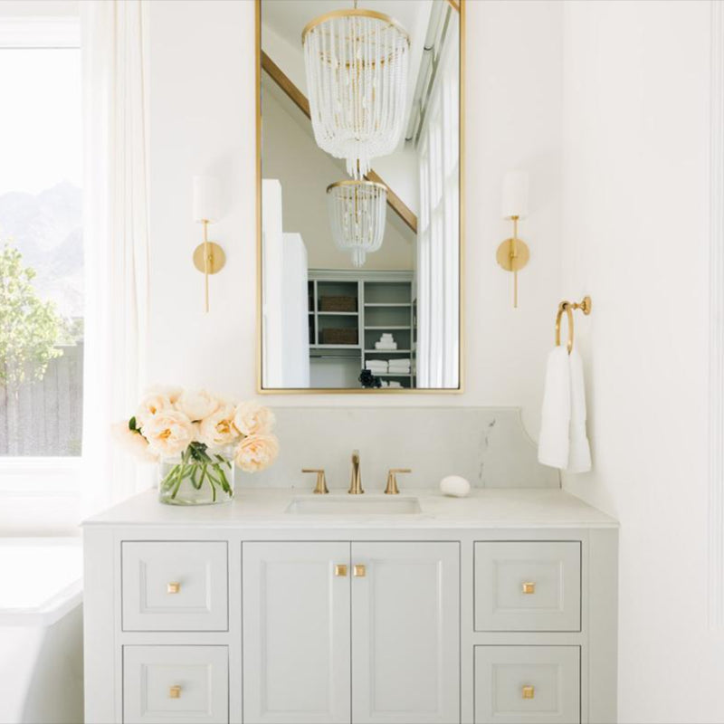 Vintage Vanity Lighting Milky Glass Wall Light Fixture for Bathroom