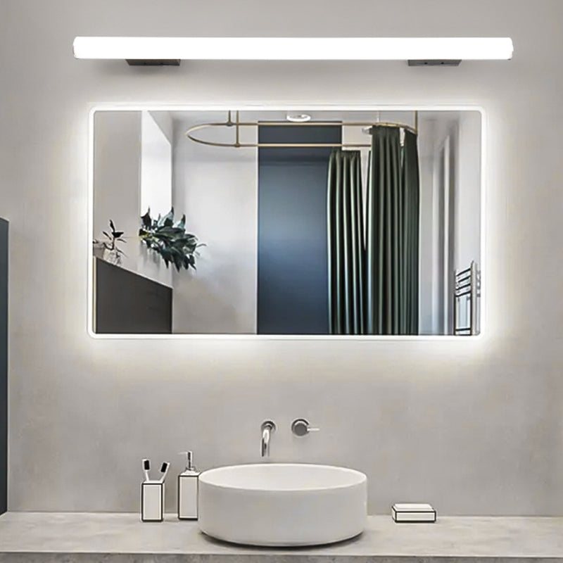 Metal Linear Vanity Lamp Modern 1-Light Vanity Wall Lights in White