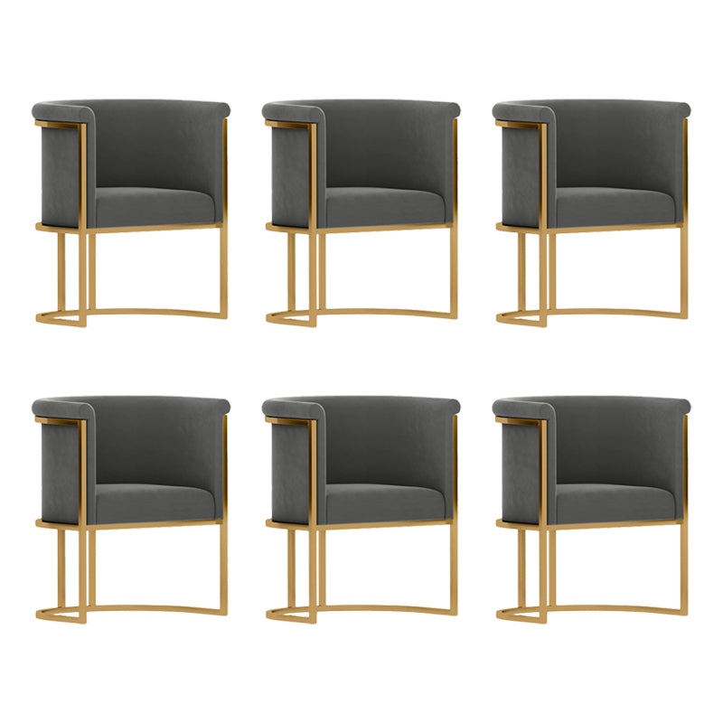 Parsons Velvet Arm Chair Velvet Gold Base Dining Chair for Dining Room