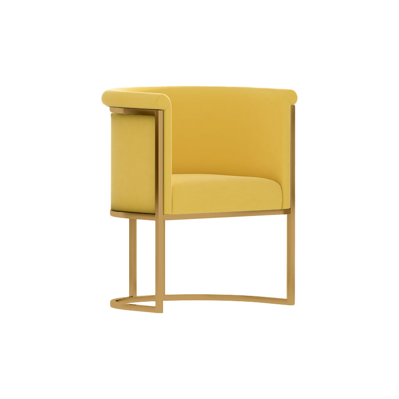 Parsons Velvet Arm Chair Velvet Gold Base Dining Chair for Dining Room