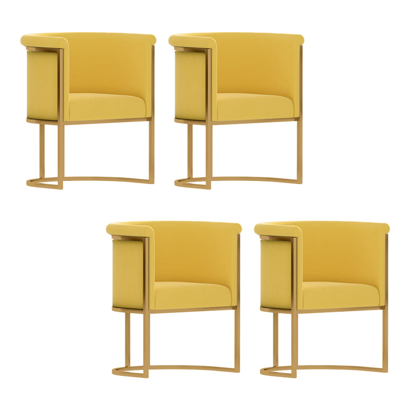 Parsons Velvet Arm Chair Velvet Gold Base Dining Chair for Dining Room