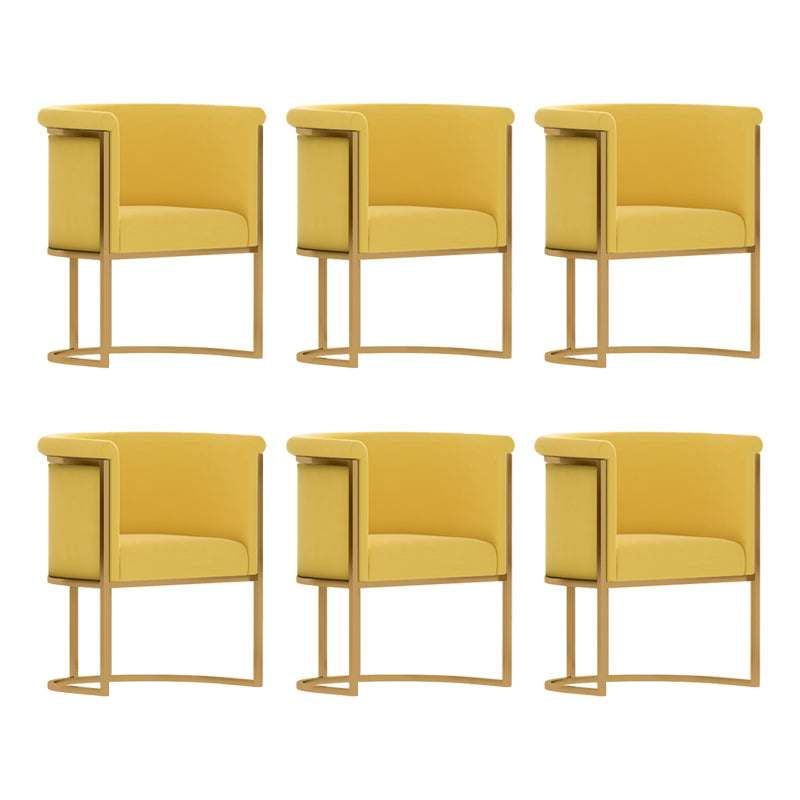 Parsons Velvet Arm Chair Velvet Gold Base Dining Chair for Dining Room