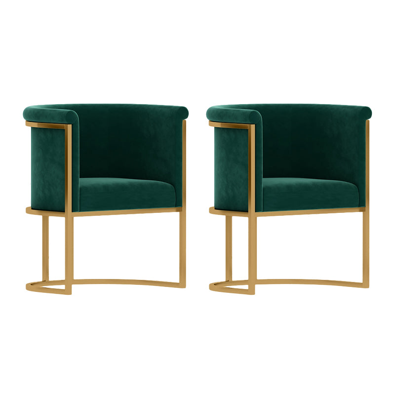 Parsons Velvet Arm Chair Velvet Gold Base Dining Chair for Dining Room