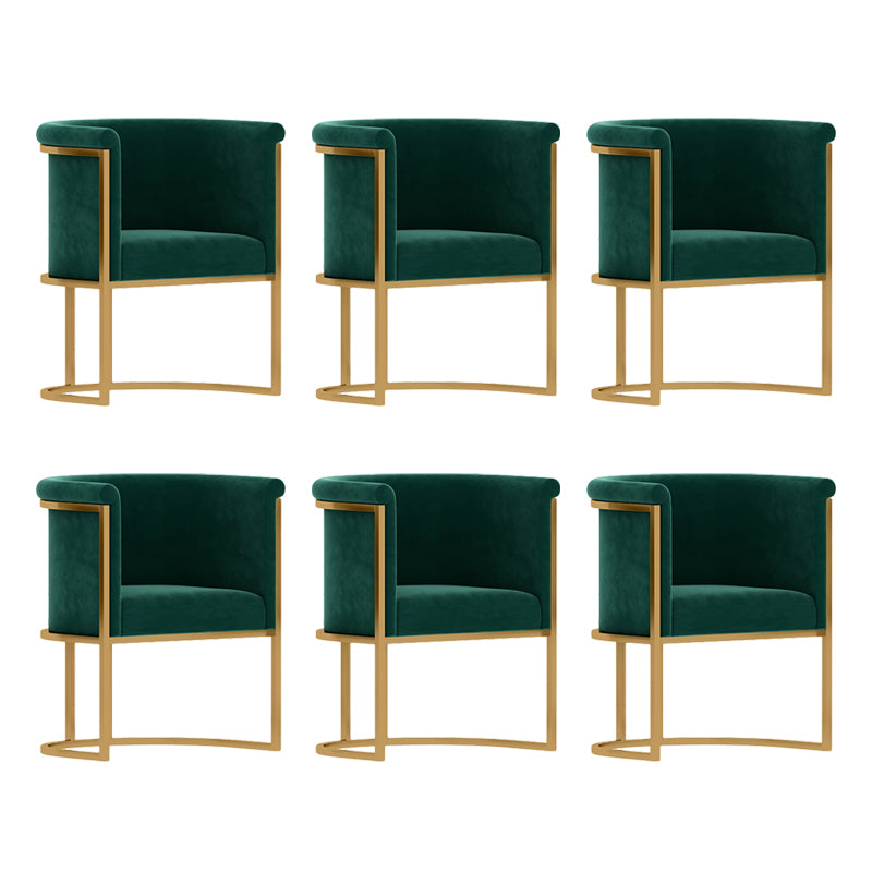 Parsons Velvet Arm Chair Velvet Gold Base Dining Chair for Dining Room