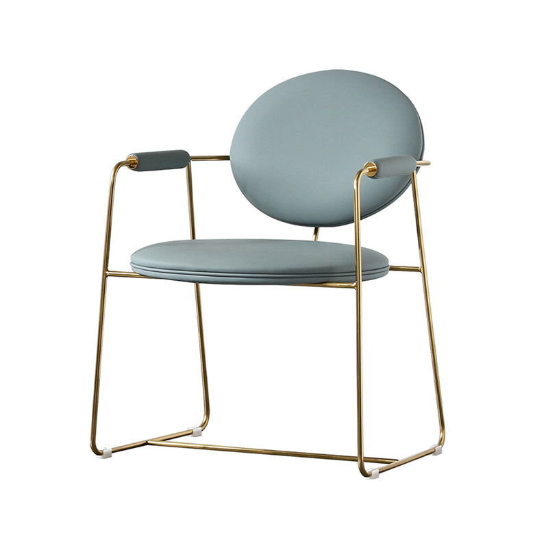 Upholstered Arm Chair Gold Base Dining Chair for Dining Room