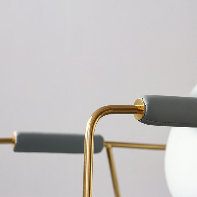 Upholstered Arm Chair Gold Base Dining Chair for Dining Room