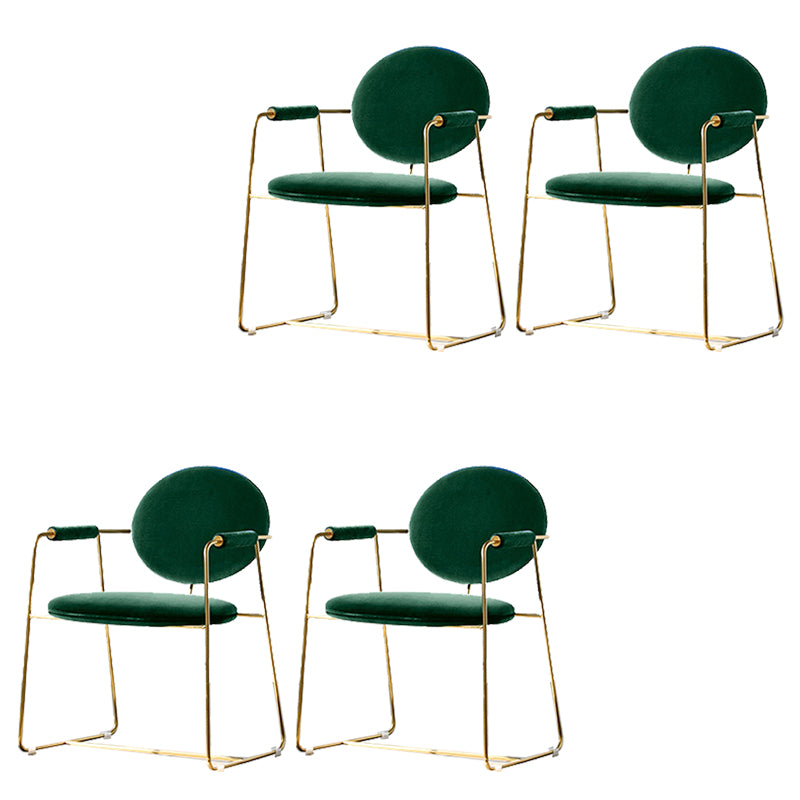 Upholstered Arm Chair Gold Base Dining Chair for Dining Room