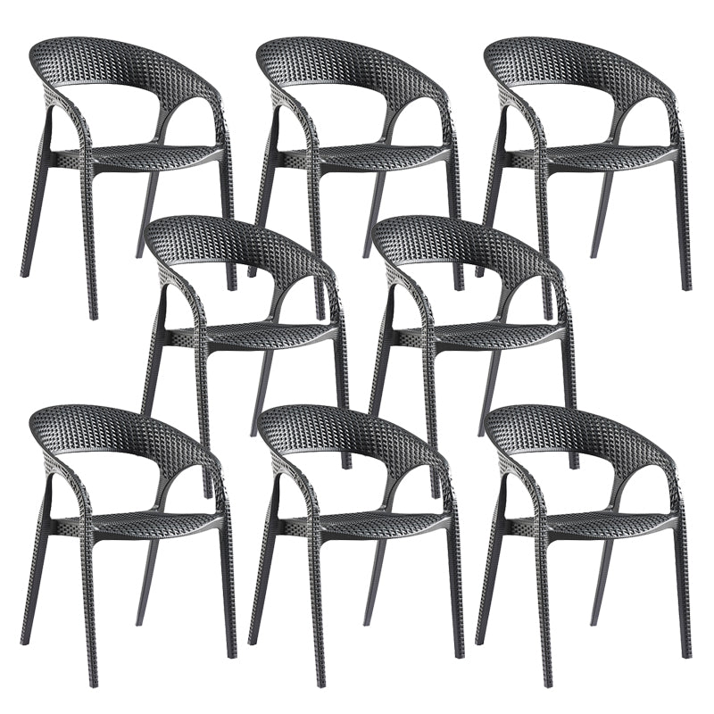 Contemporary Indoor-Outdoor Chair Patio Plastic Dining Arm chair