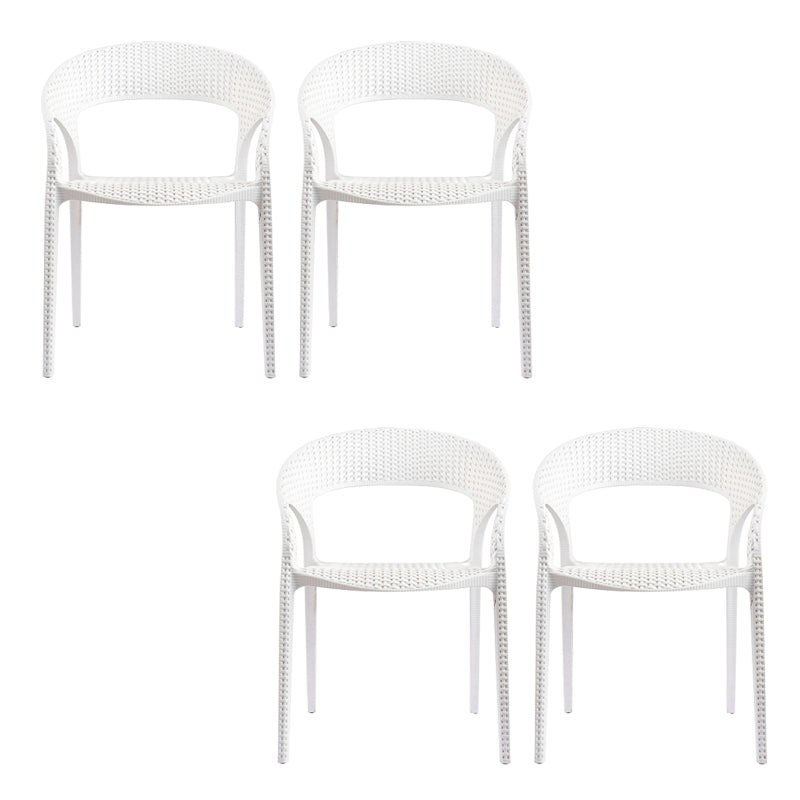 Contemporary Indoor-Outdoor Chair Patio Plastic Dining Arm chair
