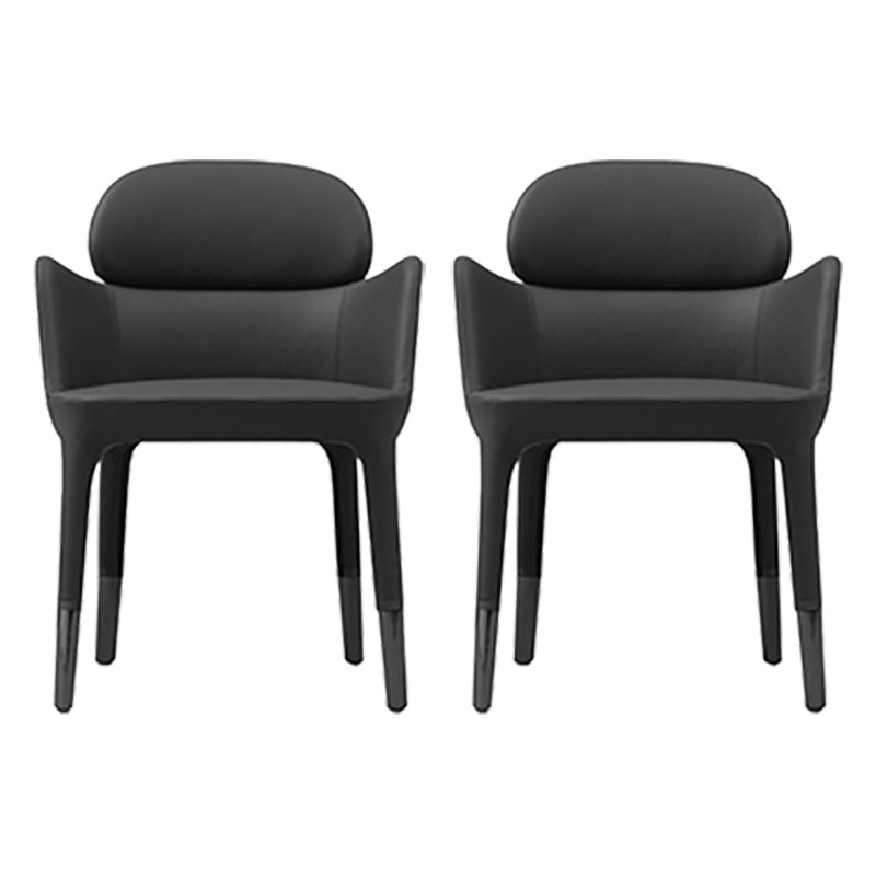 Leather Parsons Arm Chair Indoor Dining Chair for Dining Room