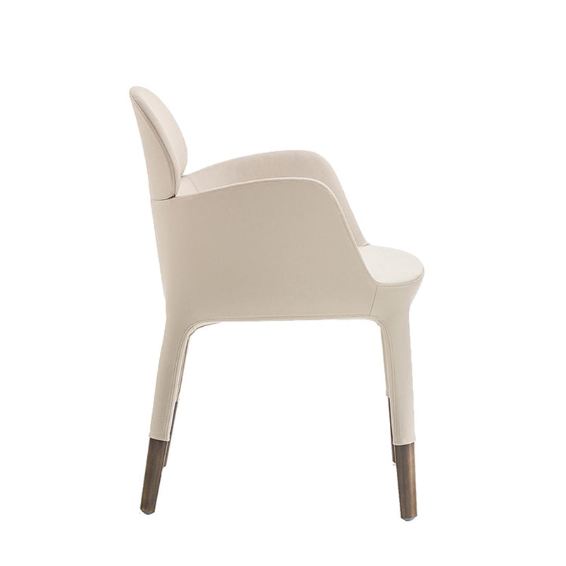 Leather Parsons Arm Chair Indoor Dining Chair for Dining Room