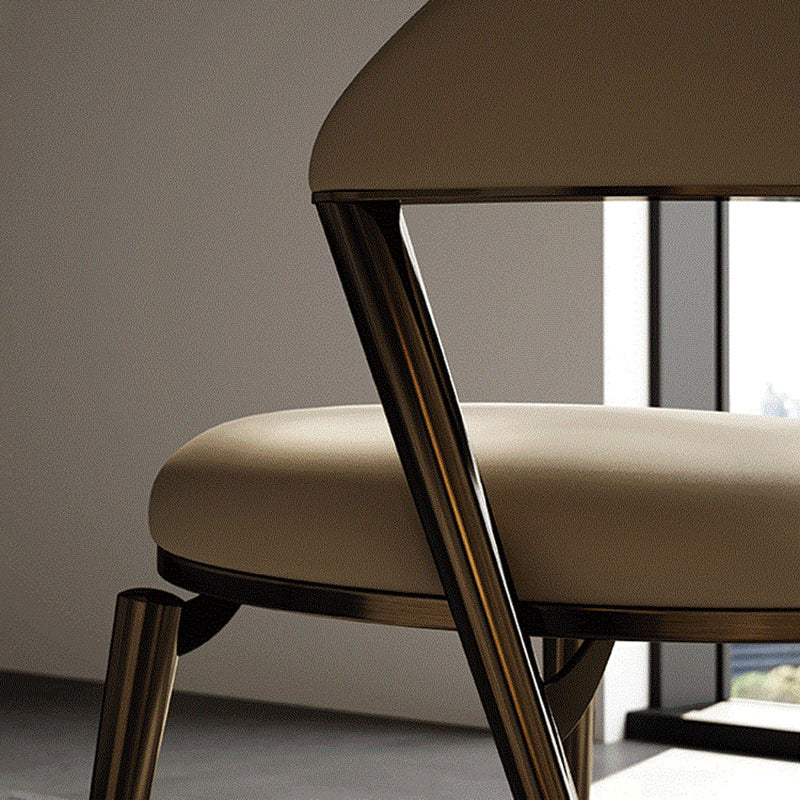 Dining Room Upholstered Chair Leather Open Back Armless Chair