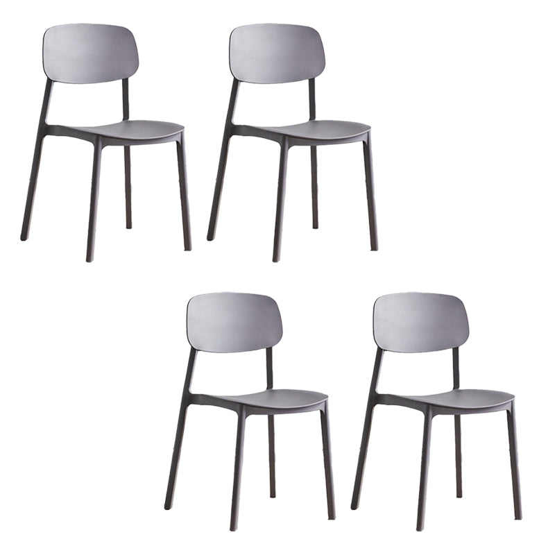 Home Plastic Side Chair Dining Room Open Back Armless Chairs