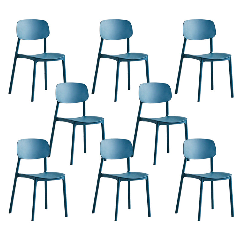 Home Plastic Side Chair Dining Room Open Back Armless Chairs