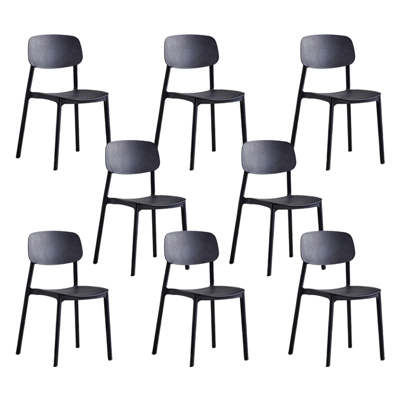 Home Plastic Side Chair Dining Room Open Back Armless Chairs