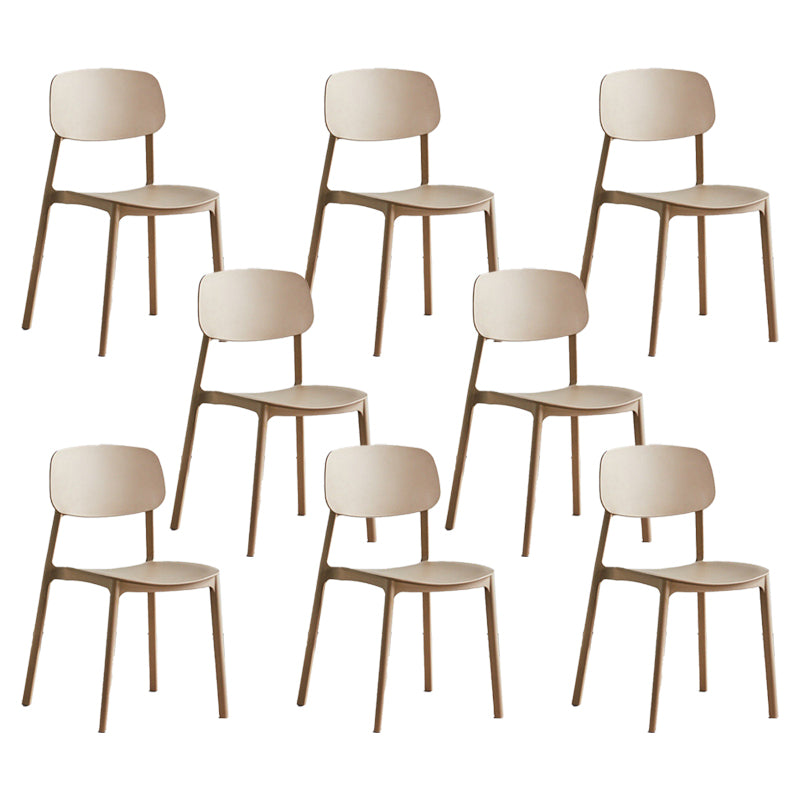 Home Plastic Side Chair Dining Room Open Back Armless Chairs