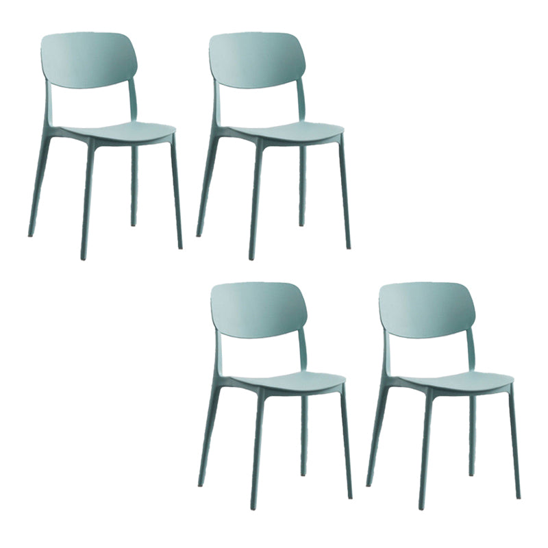 Home Plastic Side Chair Dining Room Open Back Armless Chairs