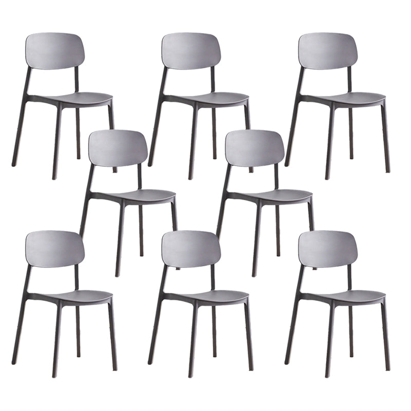 Indoor Plastic Dining Armless Chair Kitchen Open Back Side Chair