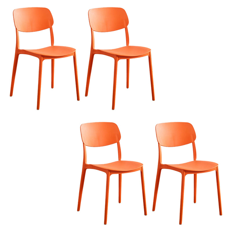 Indoor Plastic Dining Armless Chair Kitchen Open Back Side Chair