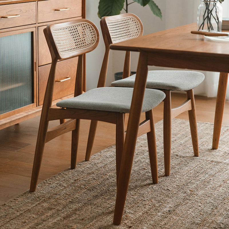 Contemporary Open Back Dining Chair Indoor-Outdoor Solid Wood Side Chair