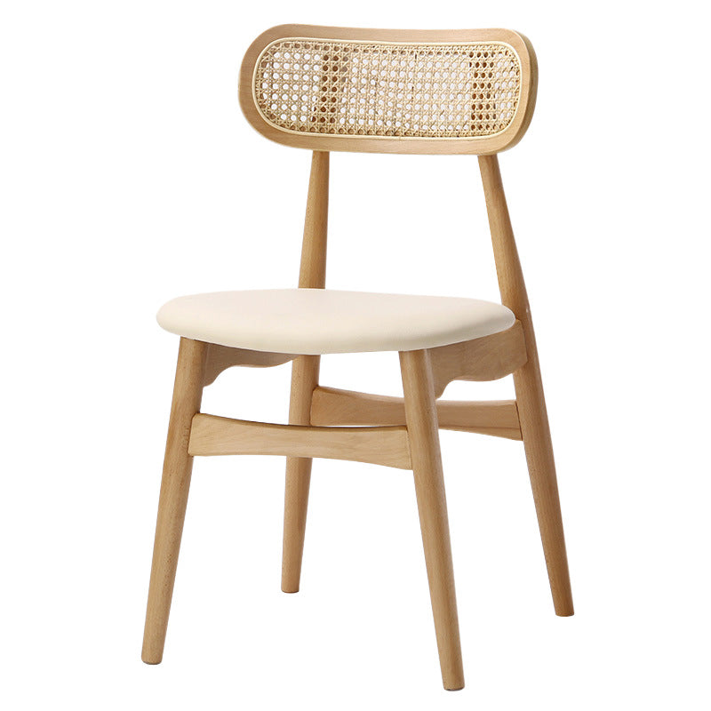 Contemporary Open Back Dining Chair Indoor-Outdoor Solid Wood Side Chair