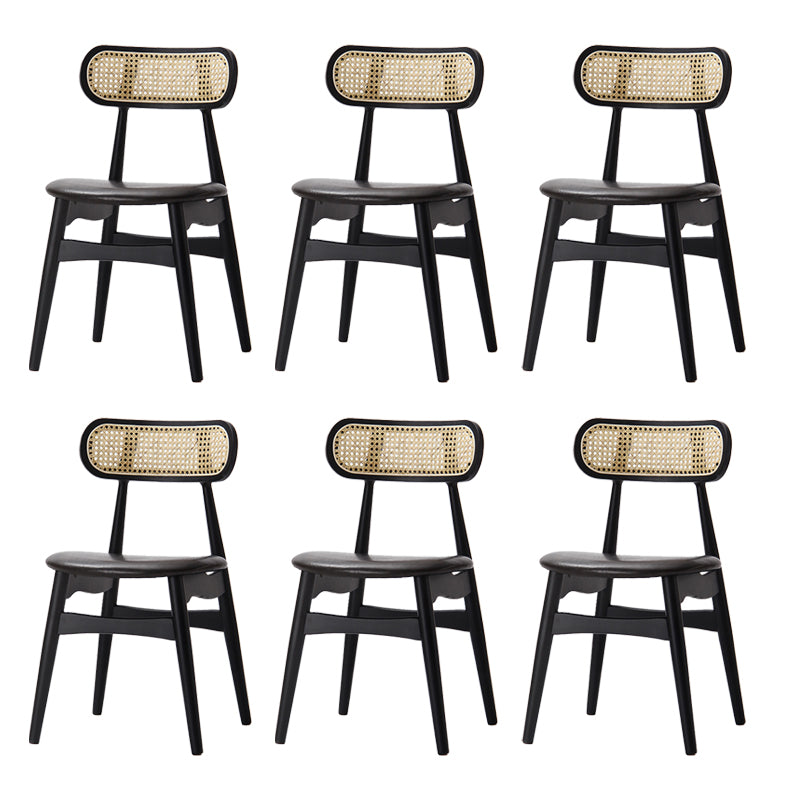 Contemporary Open Back Dining Chair Indoor-Outdoor Solid Wood Side Chair