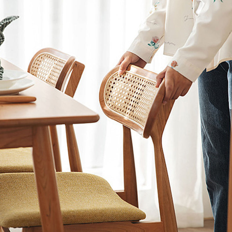 Contemporary Open Back Dining Chair Indoor-Outdoor Solid Wood Side Chair