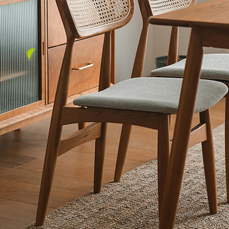 Contemporary Open Back Dining Chair Indoor-Outdoor Solid Wood Side Chair