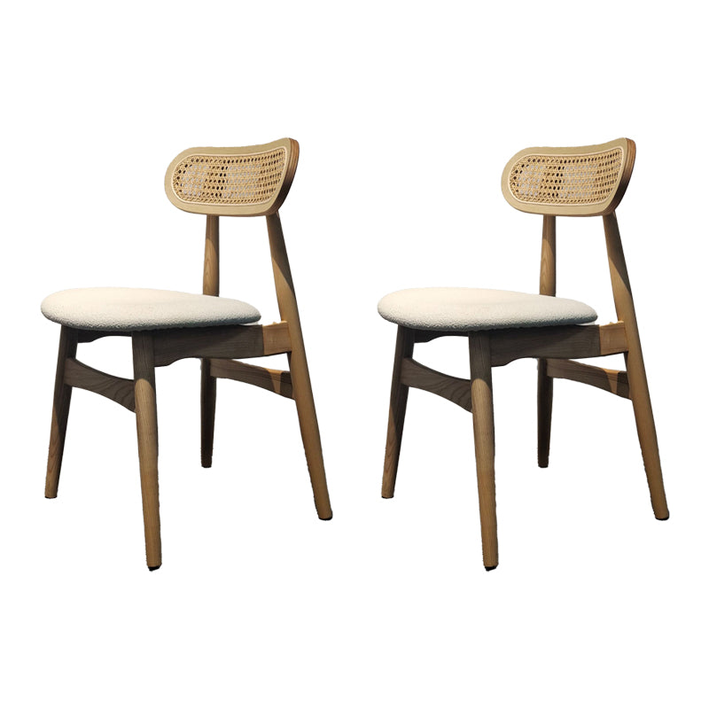 Contemporary Open Back Dining Chair Indoor-Outdoor Solid Wood Side Chair