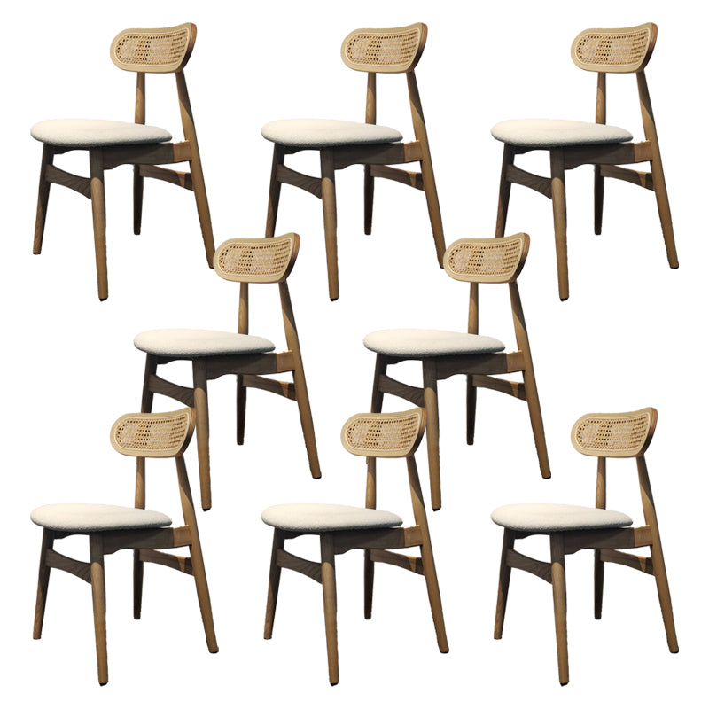 Contemporary Open Back Dining Chair Indoor-Outdoor Solid Wood Side Chair