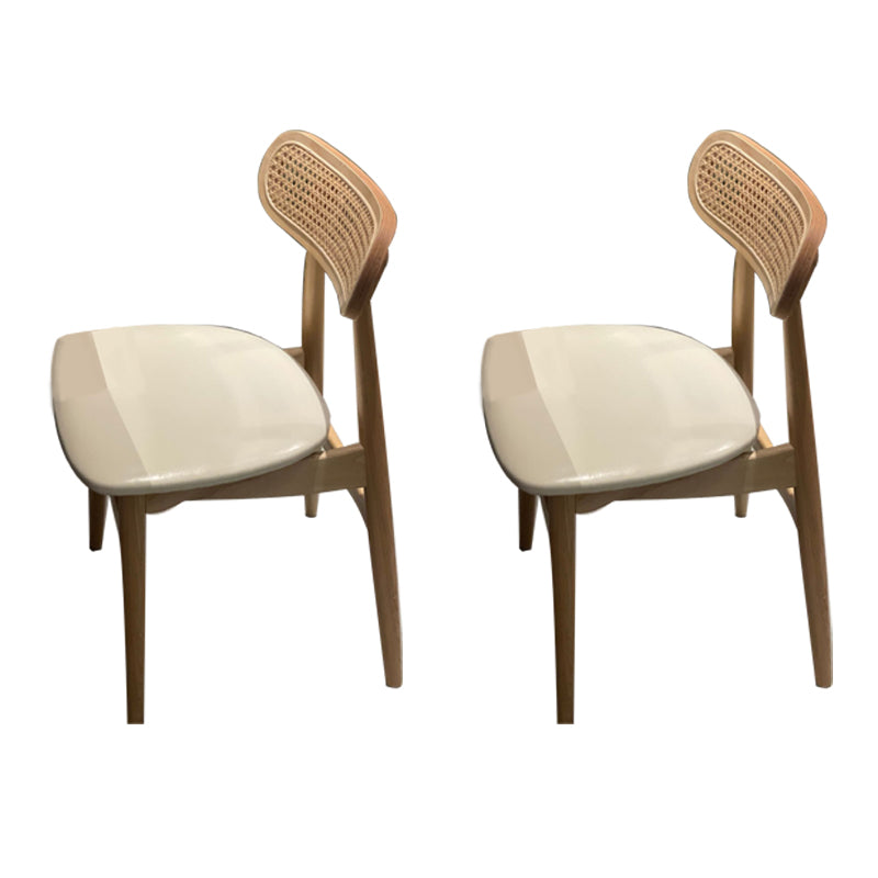 Contemporary Open Back Dining Chair Indoor-Outdoor Solid Wood Side Chair