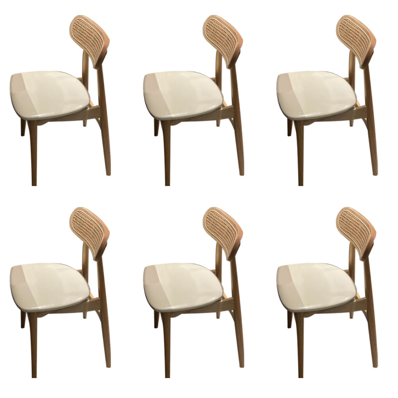 Contemporary Open Back Dining Chair Indoor-Outdoor Solid Wood Side Chair